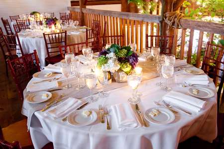 wedding table set for fine dining