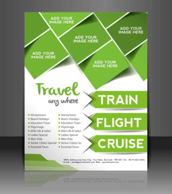 Vector Travel center brochure, flyer, magazine