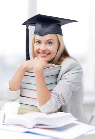 student in graduation cap
