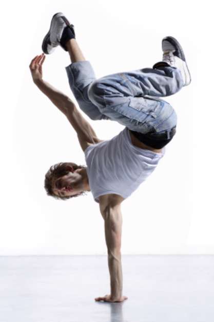 stylish and cool breakdance style dancer posing
