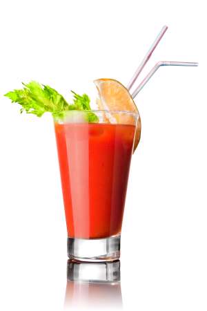 red cocktail isolated on white
