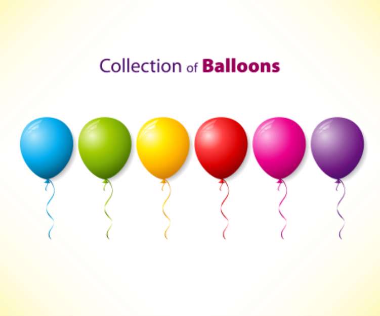Collection of color balloons