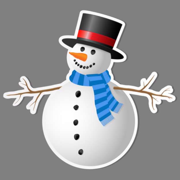 Snowman isolated on white background. Vector illustration.