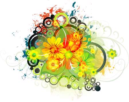 Grunge floral Background. Eps10
