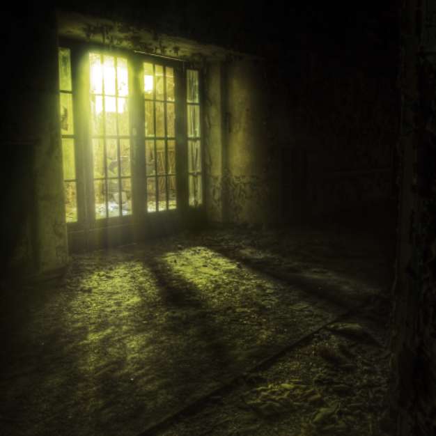 door in an abandoned complex