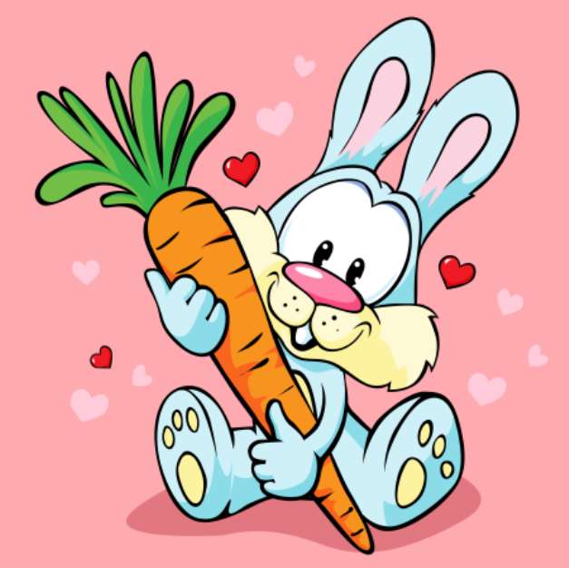 cute bunny hold carrot