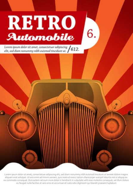 Retro car background design