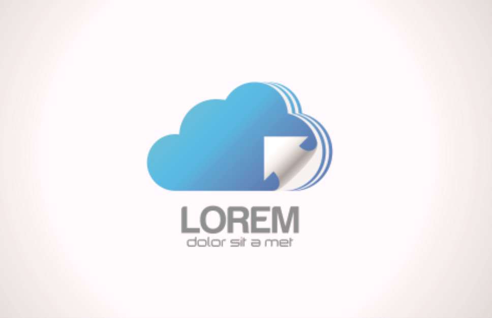 Cloud computing logo. Transferring data icon.