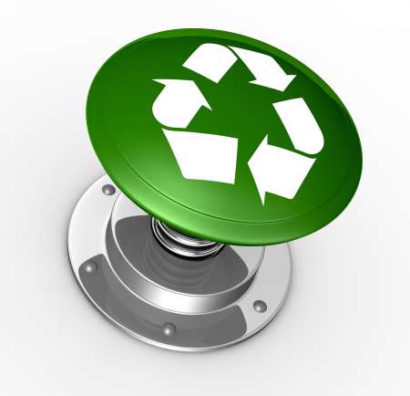 push button with recycling symbol