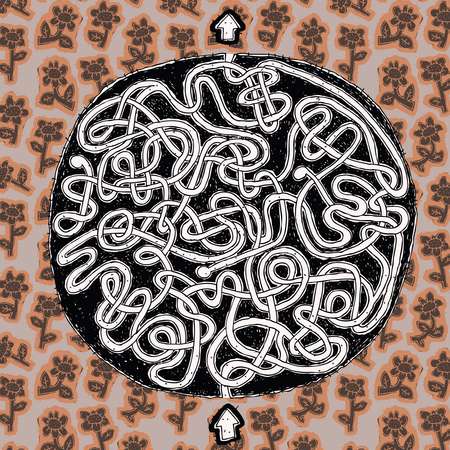 Globe Maze Game (on floral pattern)