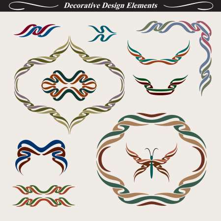 Collection of decorative design elements 01