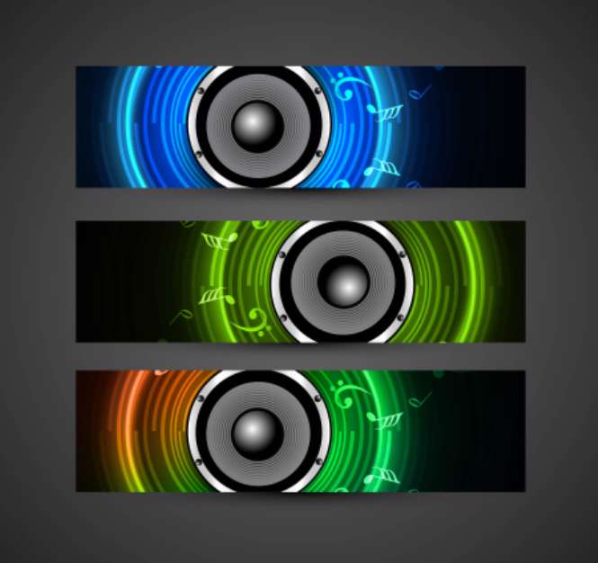 abstract Speakers colorful header vector illustration