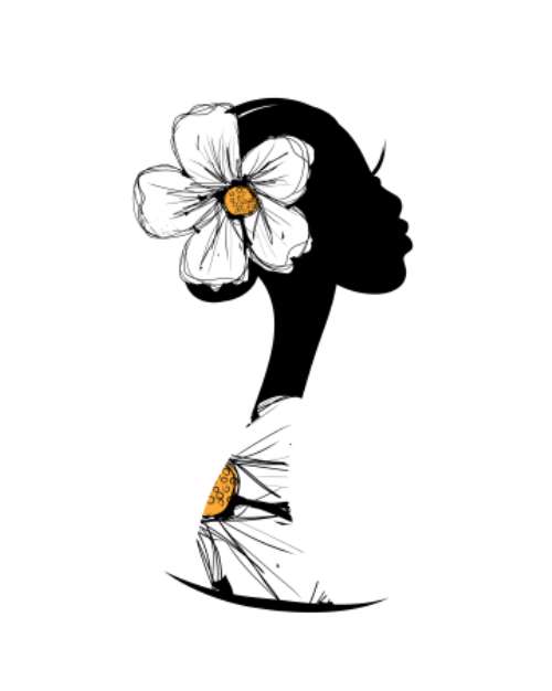 Female head silhouette for your design