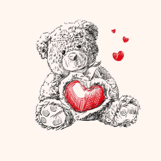 teddy bear with  heart.