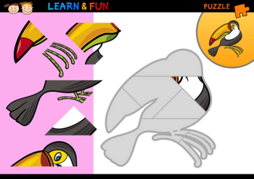 Cartoon toucan puzzle game