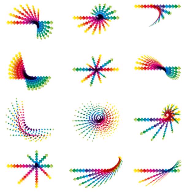 set of abstract business icons