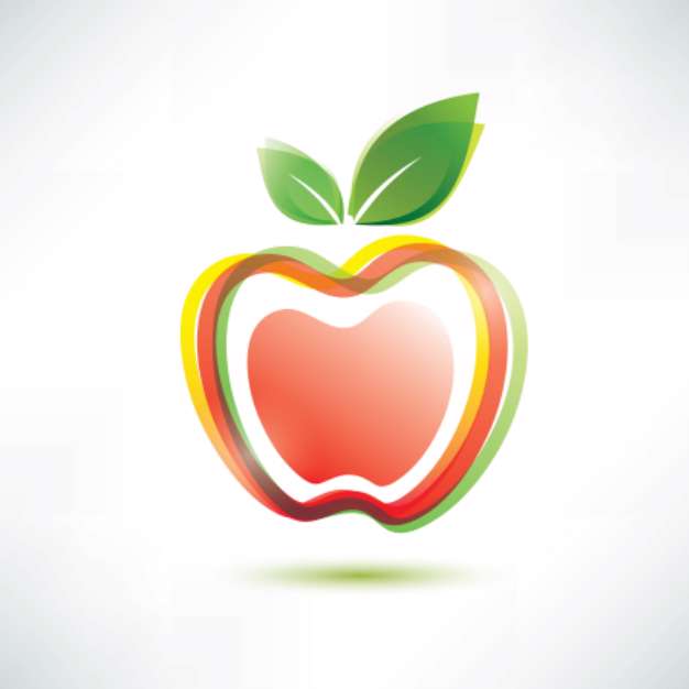 red apple symbol, vector icon