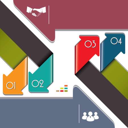 Modern colorful arrows for Infographics template. Vector illustr