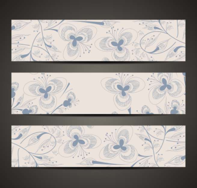 banner with floral pattern