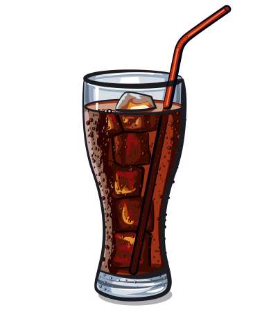 Glass of cola with ice