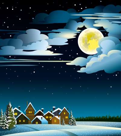 Moon and houses winter