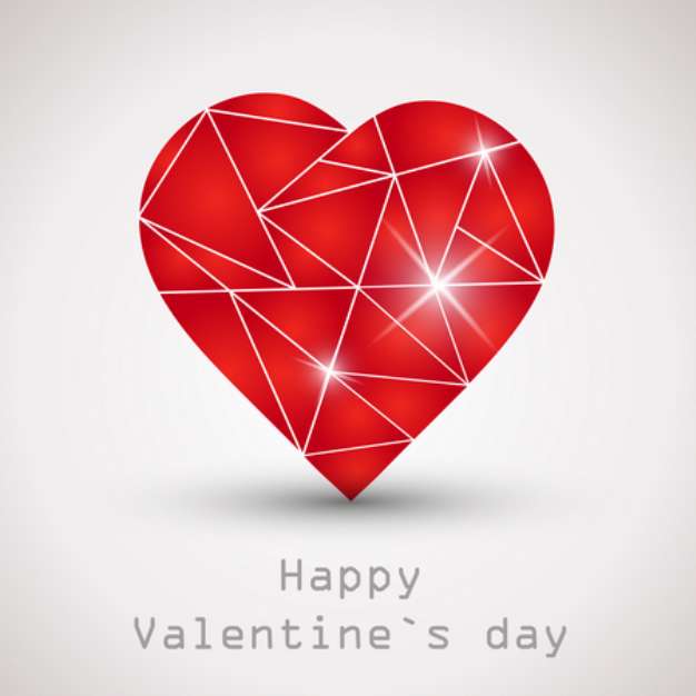 red shiny crystalline heart