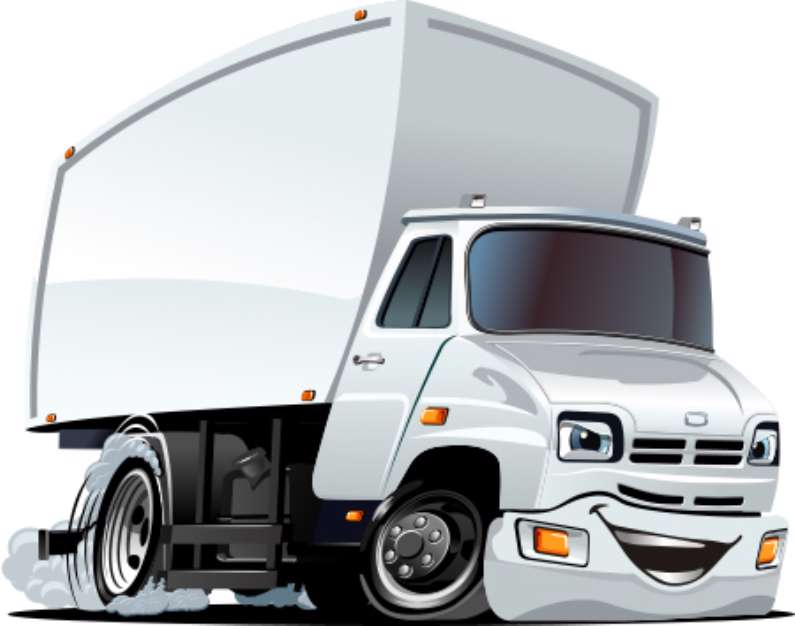 Vector Cartoon Cargo Truck