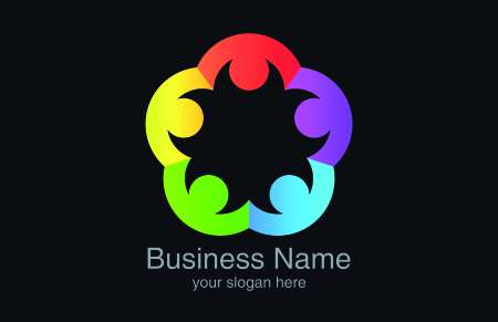Logo Team. People holding hands icon concept.