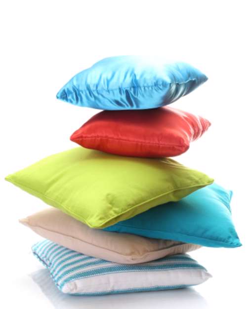 bright pillows isolated on white
