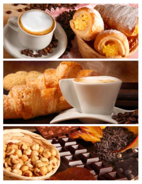 Sapori italiani, cappuccino e cioccolata con nocciole