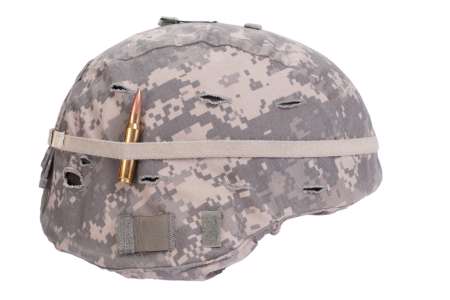 us army kevlar helmet with camouflage cover 