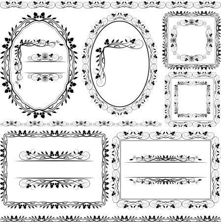 frmes, borders and ornaments floral