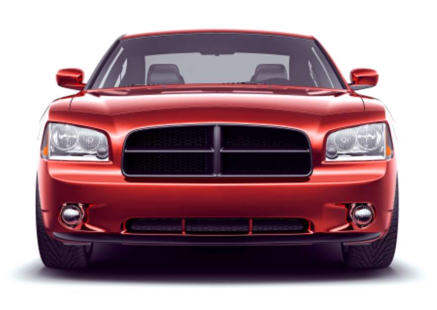 Front view of perfomance car