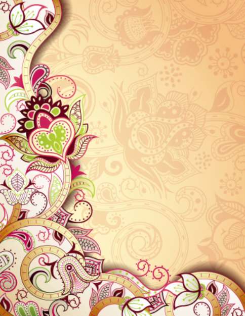 Abstract Floral Scroll