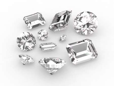 Set of beautiful white diamonds