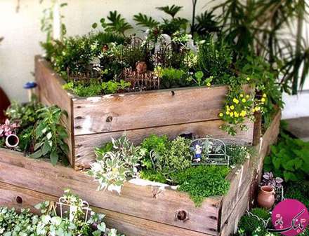ساخت باغچه‌های کوچک با پالت و جعبه‌های چوبی