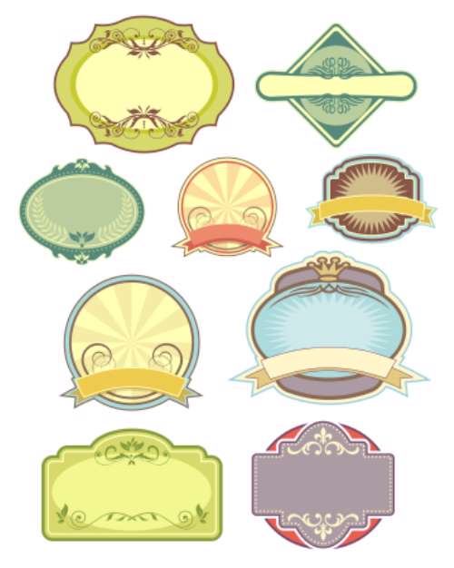 vintage label set 2
