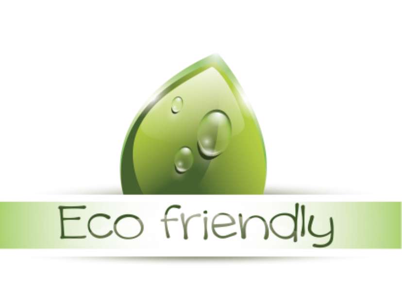 Eco friendly label with leaf