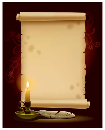 Old parchment with a light