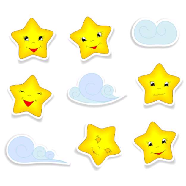 cartoon stars and clouds