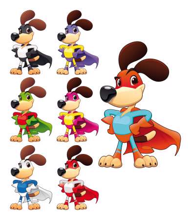 Funny dog super hero.