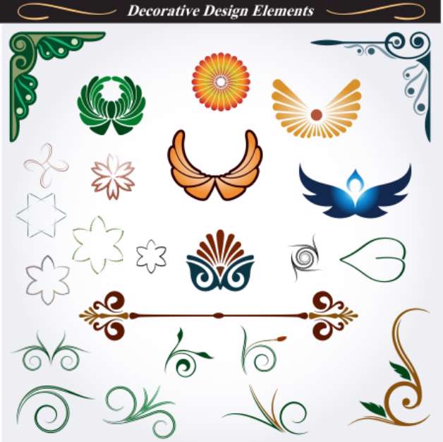 Collection of decorative design elements 13