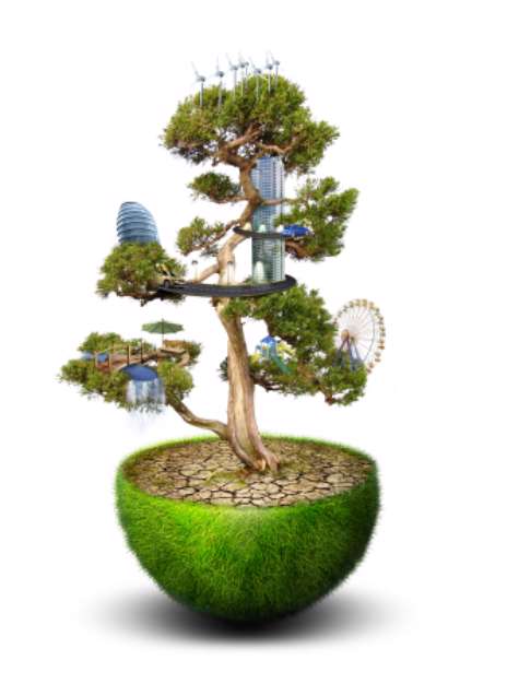 Magic Tree with city placed on it