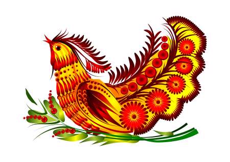 Bird on the decorative flowers vector eps10