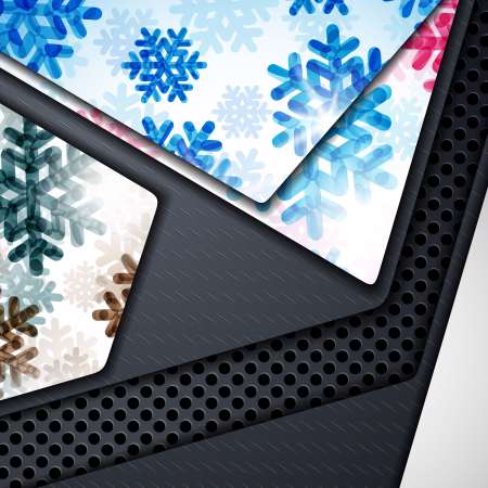 layered abstract background with snowflakes image