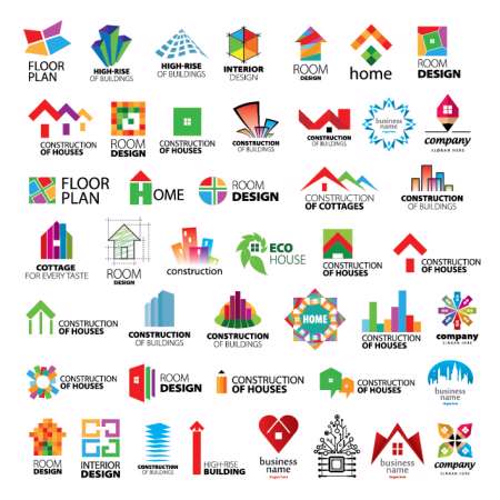 collection of vector logos construction and home improvement