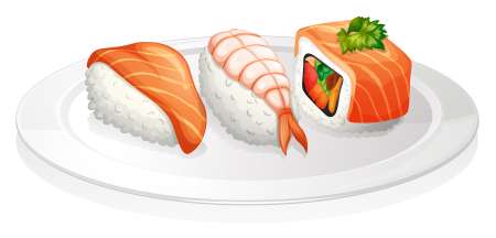 A plate of sushi