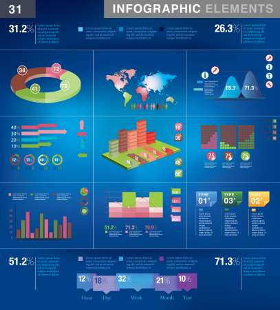 INFOGRAPHIC presentation template graph pie chart element