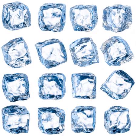Cubes of ice on a white background. With clipping path