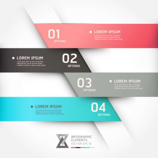 Modern origami style options banner